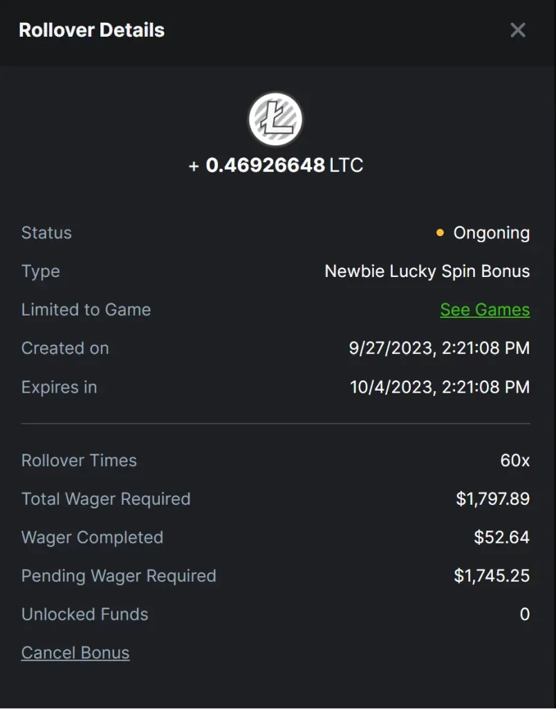 BC.Game Lucky Spin Bonus