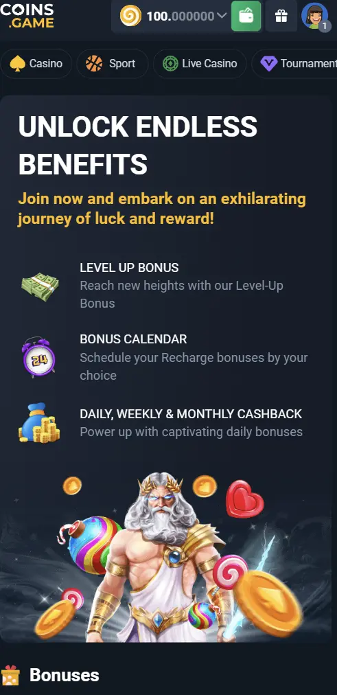 coins.game review Bonuses & Promotions